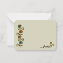 Cartão De Notas Flores sujas bonito folhas do estilo medieval CC12