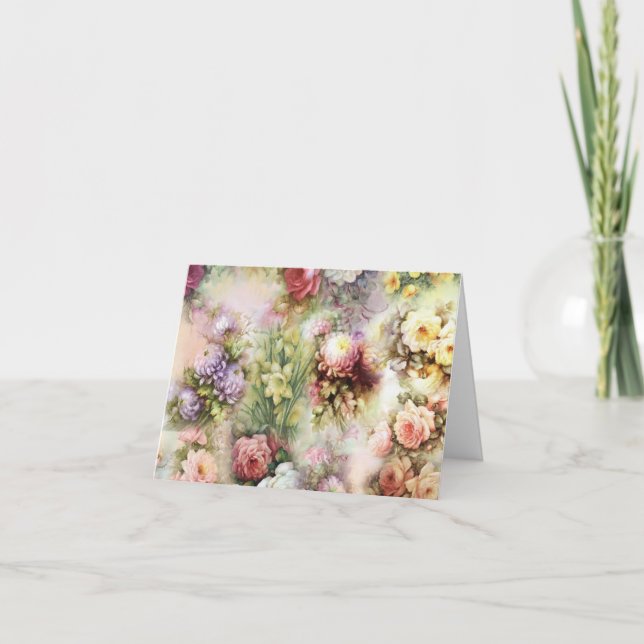 Cartão De Notas Flores Vintage (Frente)