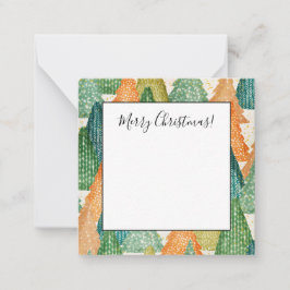 Cartão De Notas Floresta Colorida de Árvores de Natal Perenes