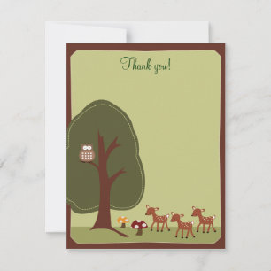 Cartão De Notas Floresta Woodland Natureza 4x5 Obrigado Nota {TBA}