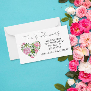 Cartão De Notas Florista de design floral rosa elegante Obrigada