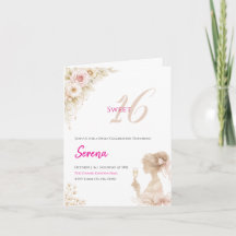 Flower Dreamy Soft Sweet 16 Birthday Note Card