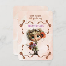 Flower Girl Invitation Floral Blue Watercolor