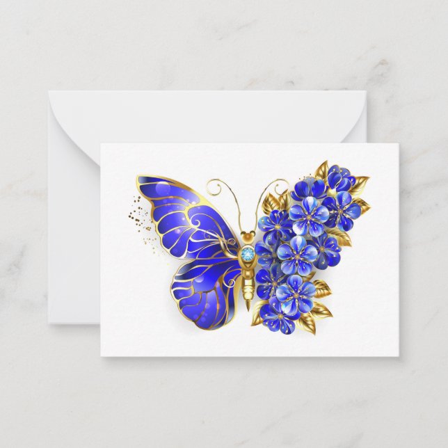 Cartão De Notas Flower Sapphire Butterfly (Frente)