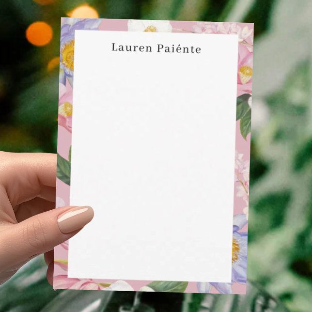 Cartão De Notas Flowers Personalized Stationery (Criador carregado)