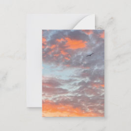 Cartão De Notas Flying Bird in Clouds Photo