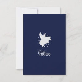Cartão De Notas Flying Pig Believe Flat Note Card