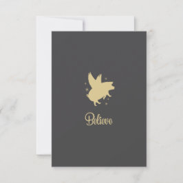 Cartão De Notas Flying Pig Believe Flat Note Card