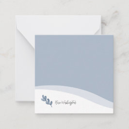 Cartão De Notas Folha Azul Elegante Personalizada