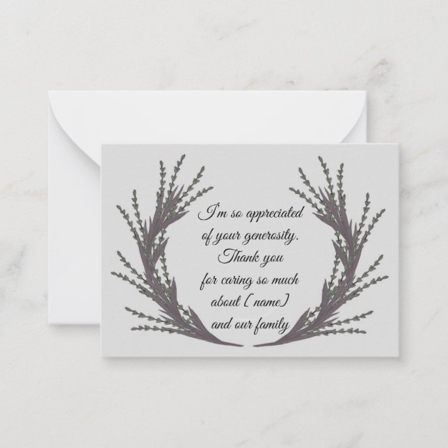 Cartão De Notas Folha De Aquarela Para Depois Do Funeral Obrigado  (Frente)