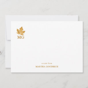 Cartão De Notas Folha de Bordo de Ouro Ocra Personalizado Monogram