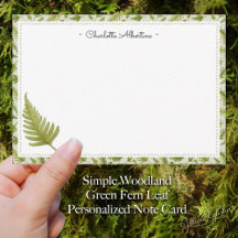 Folha de Fern Verde Simples Woodland Personalizada