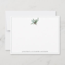 Cartão De Notas Folhagem de Natal Minimalista Festivo