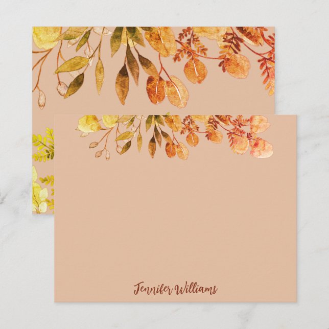 Cartão De Notas Folhas de quadros botânicos legantes (Frente/Verso)