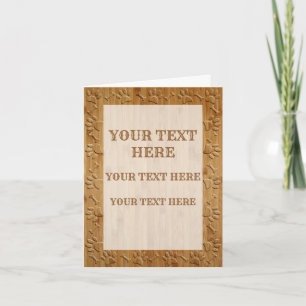 Cartão De Notas Folhas E Ossos De Cães De Madeira, Descartados