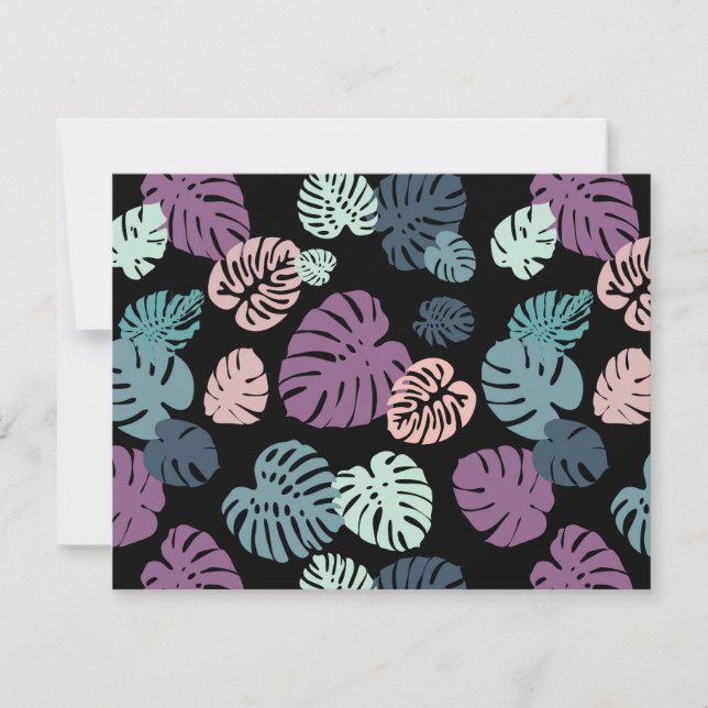 Cartão De Notas Folhas Tropicais Multicolores 5 (Frente)