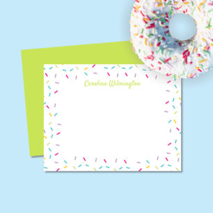 Cartão De Notas Folheto de Verde limão de Menina, Cute Sprinkles