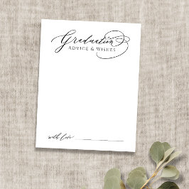 Cartão De Notas Formando de Caligrafia Moderna Negra