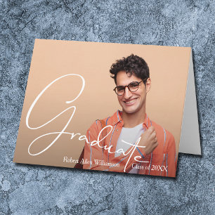 Cartão De Notas Formando de fotos personalizado dobrado