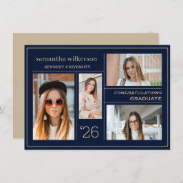 Cartão De Notas formando de Parabéns de Colagem de Fotografias