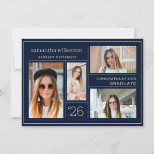 Cartão De Notas formando de Parabéns de Colagem de Fotografias