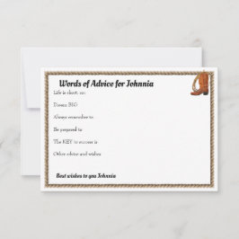 Cartão De Notas Formando do Western Hat e Lariat