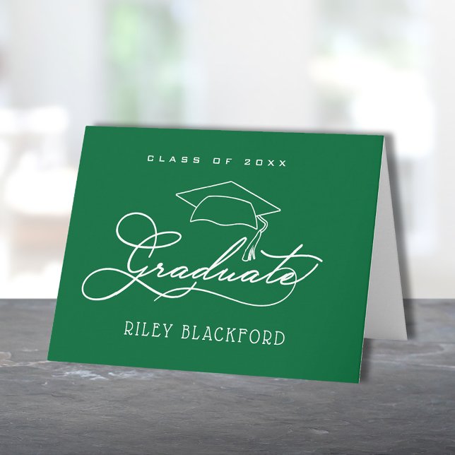Cartão De Notas Formando Hat Verde Escuro (Criador carregado)