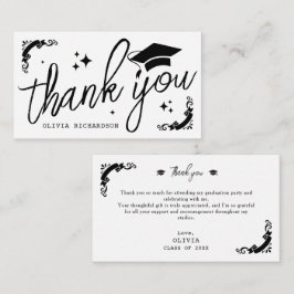 Cartão De Notas Formatura Personalizada Elegante Estrelas e Boina 