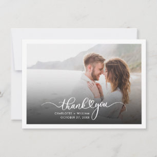 Cartão De Notas Foto Agradecimento de Casamento Escrito à Mão