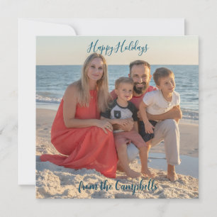 Cartão De Notas Foto da família Personalizar os FERIADOS FELIZES