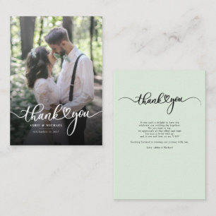 Cartão De Notas Foto De Casamento Carta De Mão Obrigado