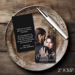 Cartão De Notas Foto De Casamento Com Letra De Mão Obrigado