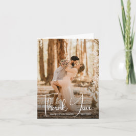 Cartão De Notas Foto De Casamento Dobrada Obrigado