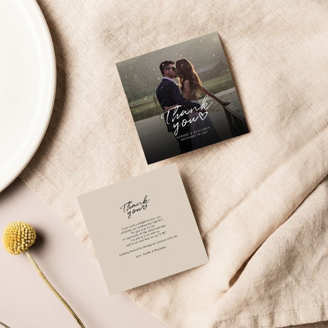 Cartão De Notas Foto De Casamento Orçamental Carta De Mão Obrigado (Criador carregado)