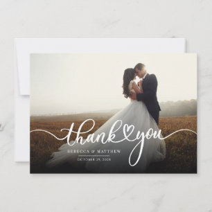 Cartão De Notas Foto De Dia De Casamento Carta De Mão Obrigado
