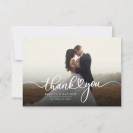 Cartão De Notas Foto De Dia De Casamento Carta De Mão Obrigado