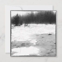 Cartão De Notas Foto de Inverno com Estilo Vintage em Pântano Cong