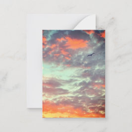Cartão De Notas Foto de Pássaro Voando nas Nuvens