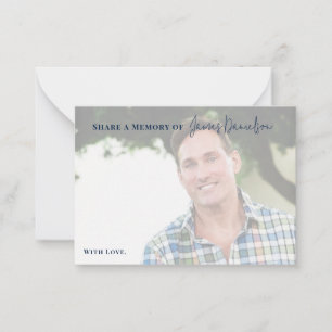 Cartão De Notas Foto de Script Moderno Funeral Compartilha uma Mem