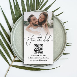 Cartão De Notas foto do casal de código qr minimalista salvar a da