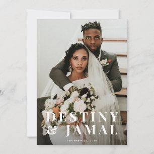 Cartão De Notas Foto do Casal Wedding Newlyweds