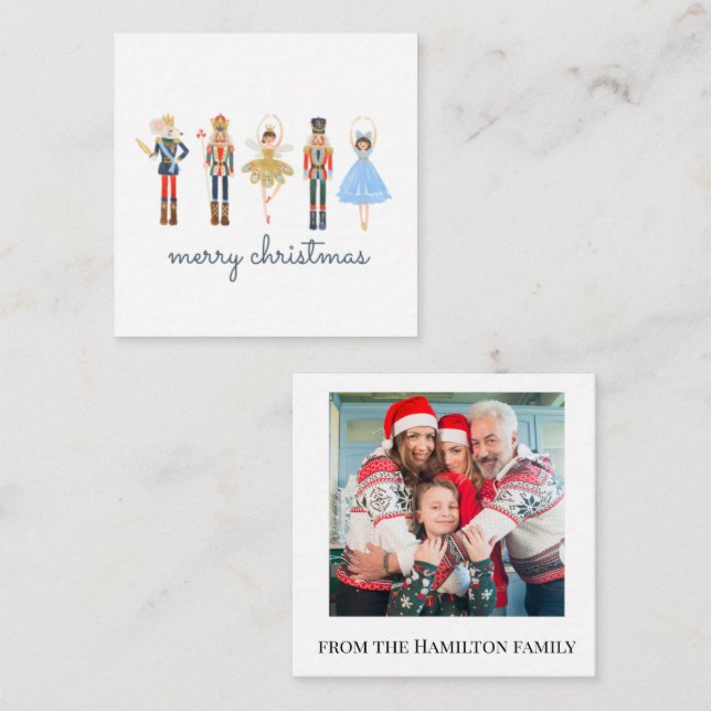 Cartão De Notas Foto feliz do Nutcacker de Natal (Frente/Verso)