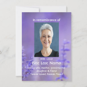 Cartão De Notas Foto Memorial Reza Lavanda Jardim Hummingbird