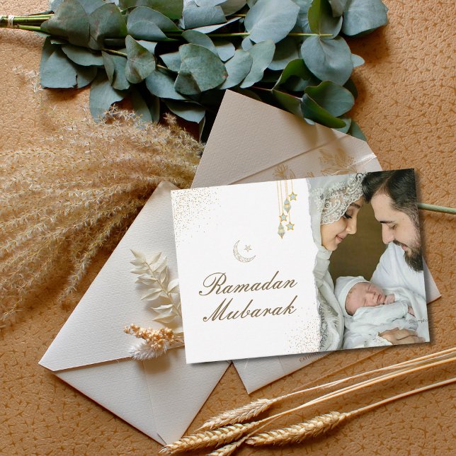 Cartão De Notas Foto mínima moderna de Ramadan Mubarak islâmico (Criador carregado)