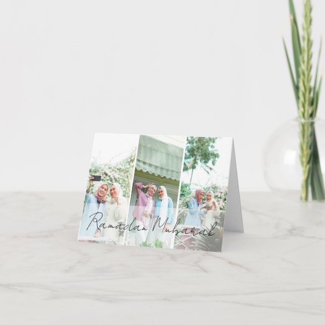 Cartão De Notas Foto mínima moderna de Ramadan Mubarak islâmico (Frente)