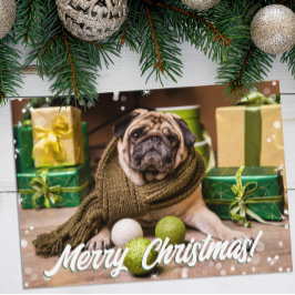 Cartão De Notas Foto Moderna de Natal com Bokeh Feliz Natal