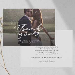 Cartão De Notas Foto Moderna - Dia de Casamento com Letra de Mão O