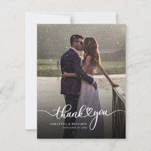 Cartão De Notas Foto Moderna Foto De Casamento Obrigado