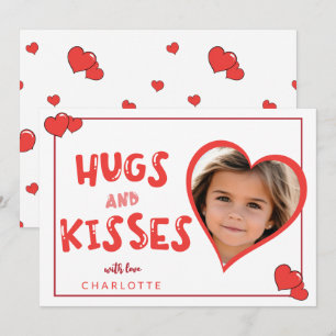 Cartão De Notas Foto Personalizada Do Dia de os namorados Hugs E K