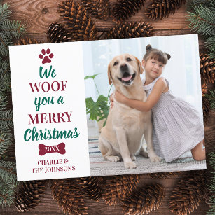 Cartão De Notas Foto Pet De Orçamento Feliz Natal Do Cão